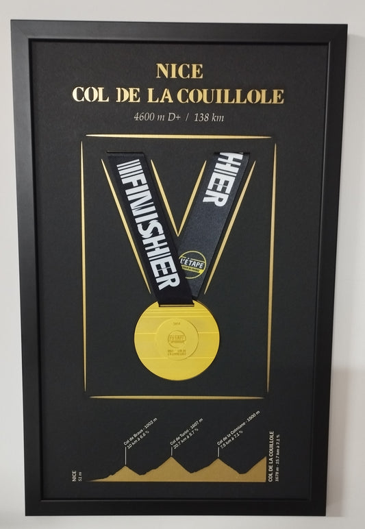 Cadre Médaille Officiel de l'Etape du Tour 2024 "Nice - Col de La couillole"